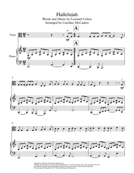 Hallelujah Viola Solo With Piano Accompaniment Page 2