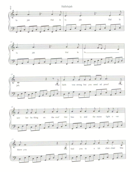 Hallelujah With Arpeggios In Left Hand Page 2