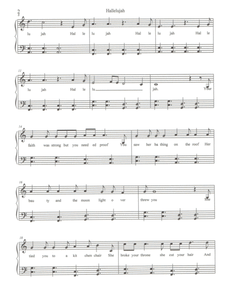 Hallelujah With Blocked Chords In Left Hand Page 2