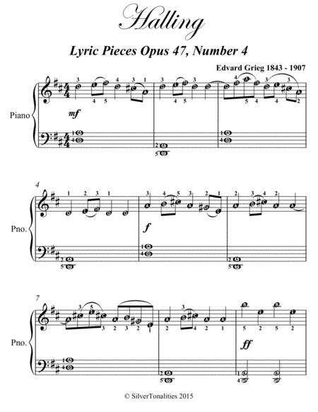 Halling Lyric Pieces Opus 47 Number 4 Easiest Piano Sheet Music Page 2