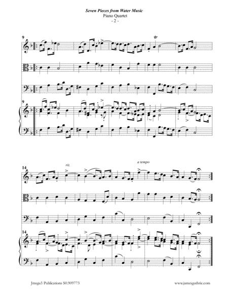 Handel Seven Pieces From Water Music For Piano Quartet Page 2