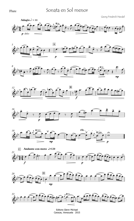 Handel Sonata In G Minor For Flute Piano Page 2