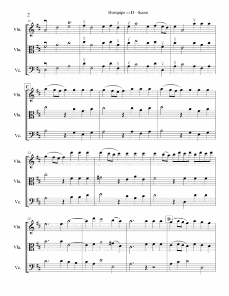 Handels Hornpipe In D For String Trio Page 2