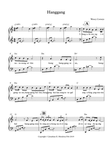 Hanggan Wency Cornejo Easy Piano Simplified With Chords Page 2