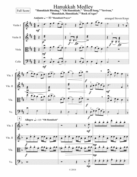 Hanukkah Medley For String Quartet Page 2