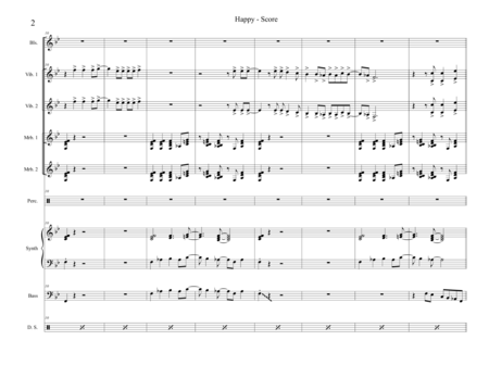 Happy Arranged For Percussion Ensemble Page 2