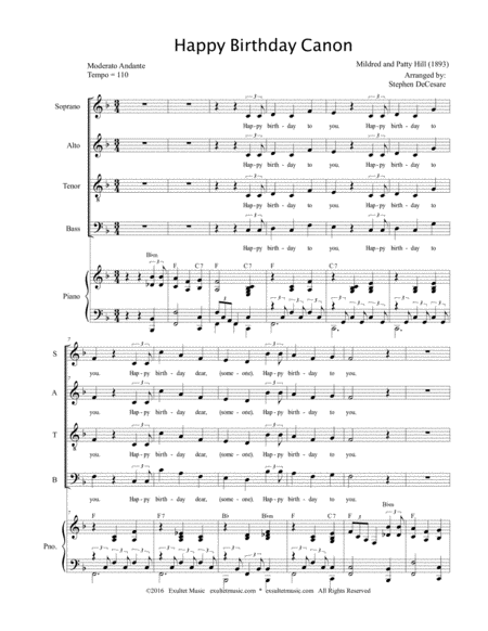 Happy Birthday Canon For Satb Page 2