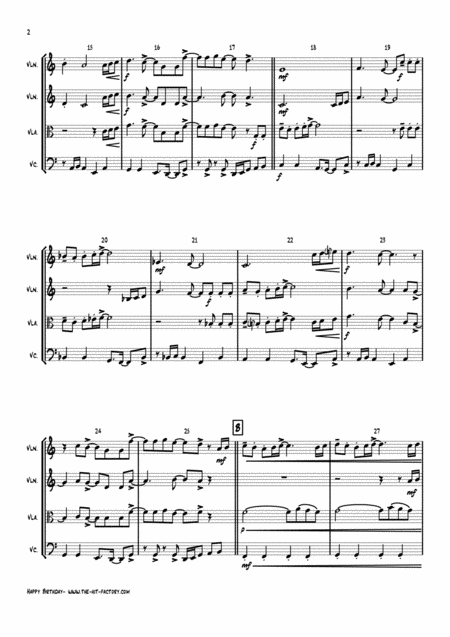 Happy Birthday Stevie Wonder Classic String Quartet Page 2