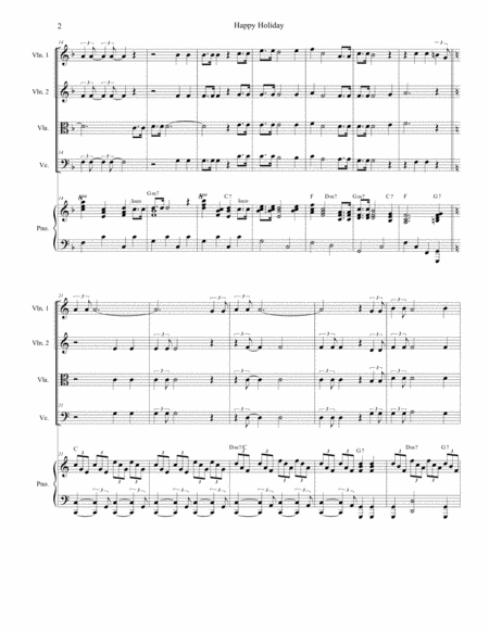 Happy Holiday For String Quartet And Piano Page 2