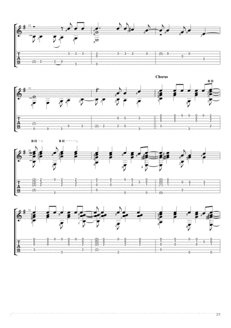 Happy Solo Guitar Tablature Page 2