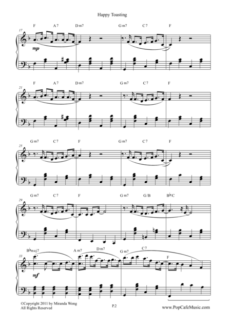 Happy Toasting Popular Jazz Piano No 4 Page 2