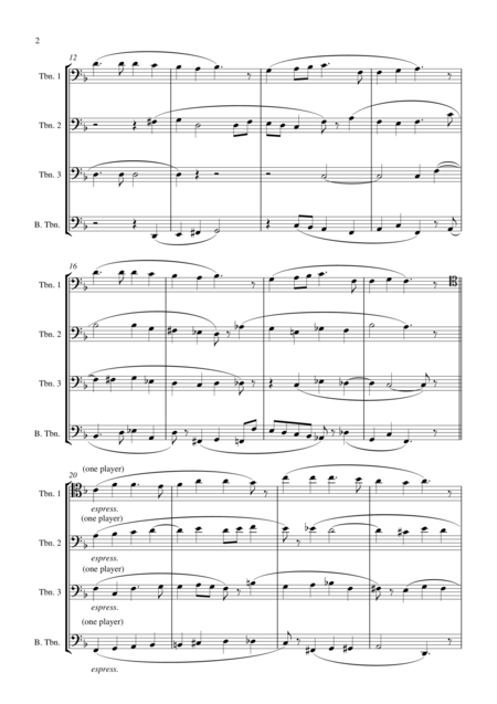 Hark The Herald Angels Sing For Trombone Quartet Suitable For Intermediate Advanced Players Page 2