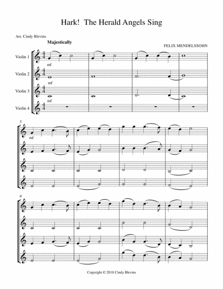 Hark The Herald Angels Sing For Violin Quartet Page 2