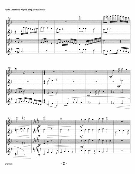 Hark The Herald Angels Sing Woodwind Quartet 2 Flutes Oboe Clarinet Unaccompanied Page 2
