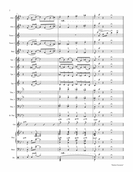 Harlem Nocturne Tenor Sax Solo Jazz Ensemble Page 2