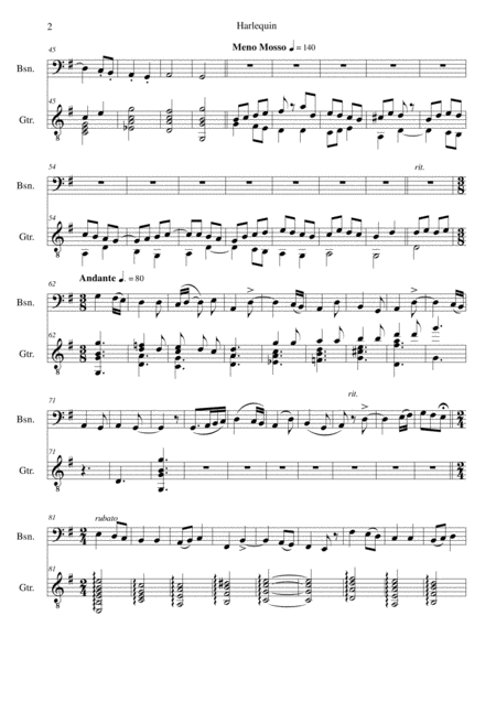 Harlequin For Bassoon And Guitar Page 2