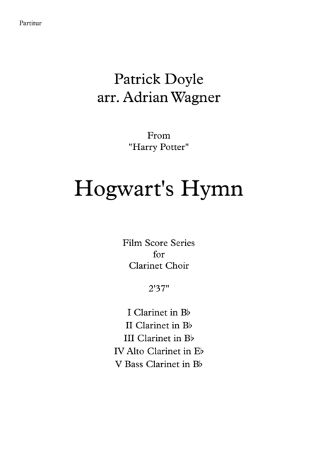 Harry Potter Hogwarts Hymn Clarinet Choir Arr Adrian Wagner Page 2