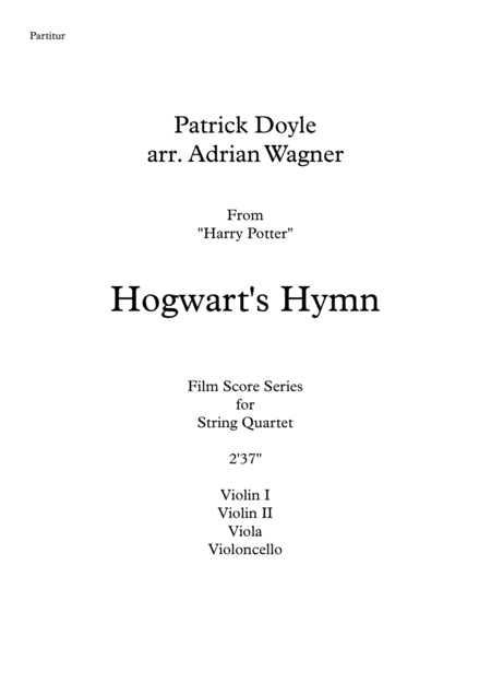 Harry Potter Hogwarts Hymn String Quartet Arr Adrian Wagner Page 2