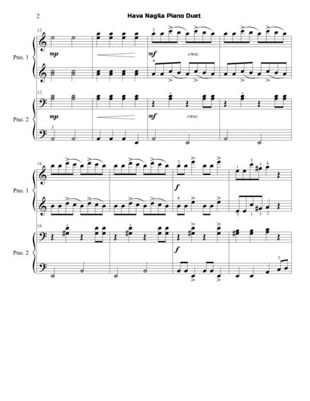 Hava Nagila Piano Duet Page 2