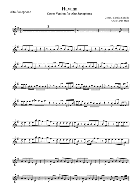 Havana Cover Version For Alto Saxophone Page 2
