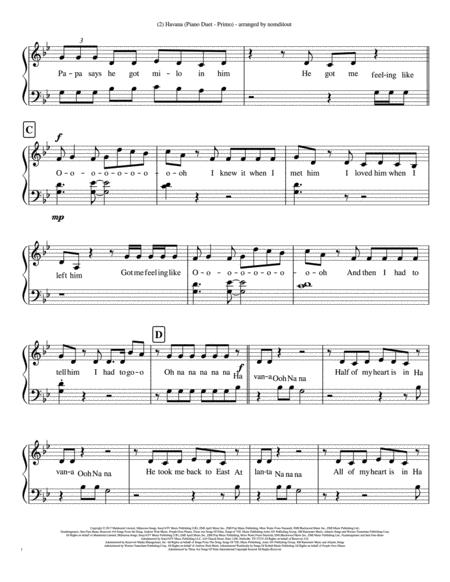 Havana Piano Duet Page 2