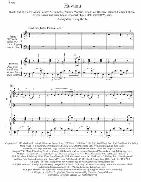 Havana Piano Keyboard Duet Page 2