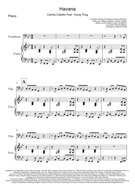 Havana Trombone And Piano Page 2