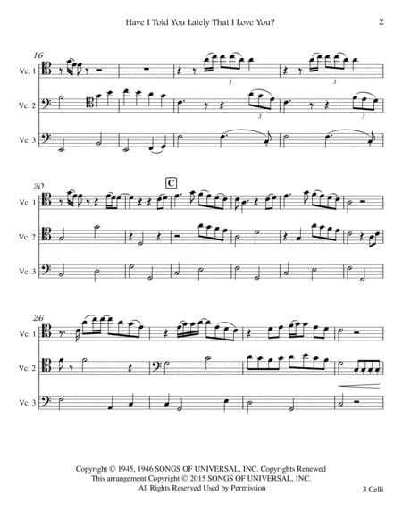 Have I Told You Lately That I Love You Cello Trio Page 2
