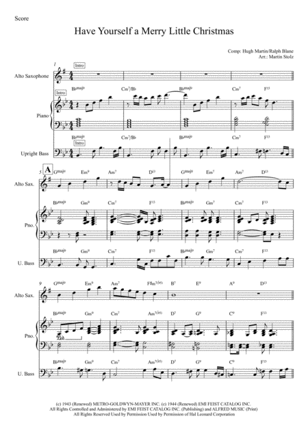 Have Yourself A Merry Little Christmas Arranged For Alto Saxophone And Band Page 2