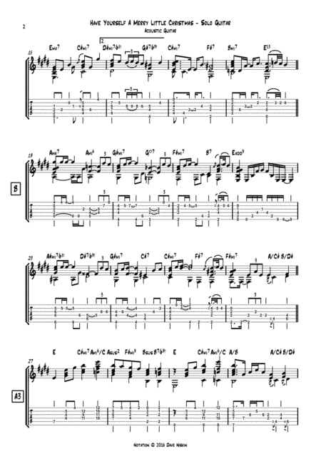 Have Yourself A Merry Little Christmas Dave Niskin Solo Fingerstyle Guitar Page 2