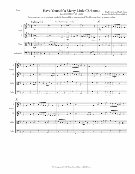 Have Yourself A Merry Little Christmas From Meet Me In St Louis For String Quartet Page 2