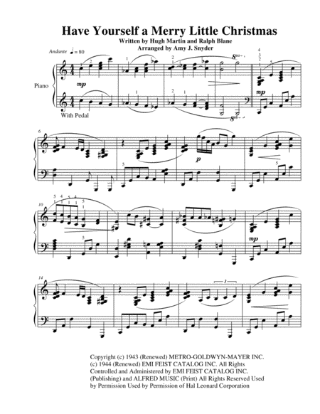 Have Yourself A Merry Little Christmas From Meet Me In St Louis Piano Solo Page 2