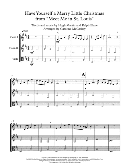 Have Yourself A Merry Little Christmas String Trio Two Violins And Viola Page 2