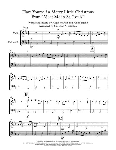 Have Yourself A Merry Little Christmas Violin And Cello Duet Page 2