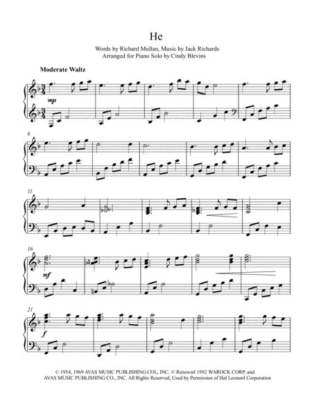 He Arranged For Piano Solo Page 2