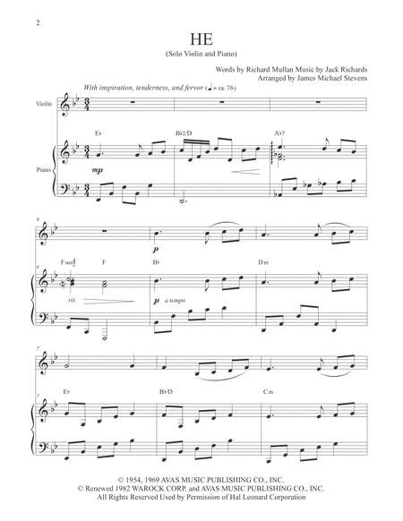 He Inspirational Music Violin Piano Page 2