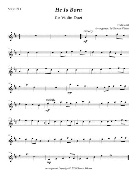 He Is Born The Divine Christ Child Easy Violin Duet Page 2