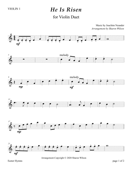 He Is Risen For Violin Duet Page 2