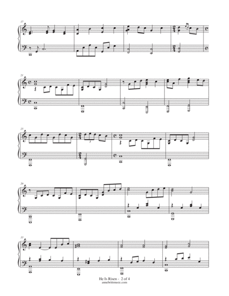 He Is Risen Piano Solo Page 2