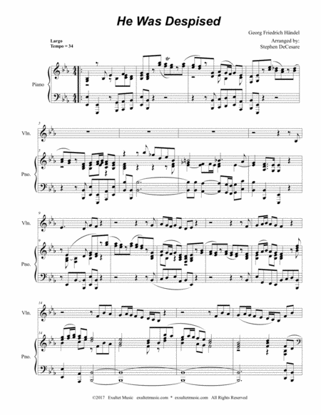 He Was Despised For Solo Violin And Piano Page 2