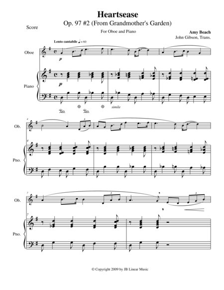 Heartsease By Amy Beach For Oboe And Piano Page 2