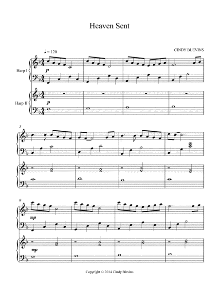 Heaven Sent Arranged For Harp Duet Page 2