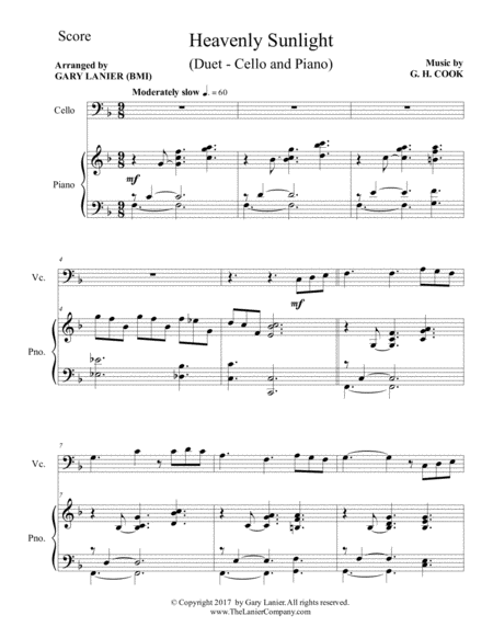 Heavenly Sunlight Duet Cello Piano With Score Part Page 2