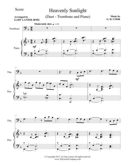 Heavenly Sunlight Duet Trombone Piano With Score Part Page 2
