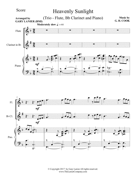 Heavenly Sunlight Trio Flute Bb Clarinet Piano With Score Parts Page 2