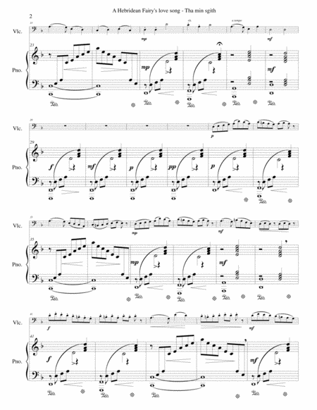 Hebridean Fairys Love Song Tha Mi Sgith Arranged For Cello And Piano Page 2