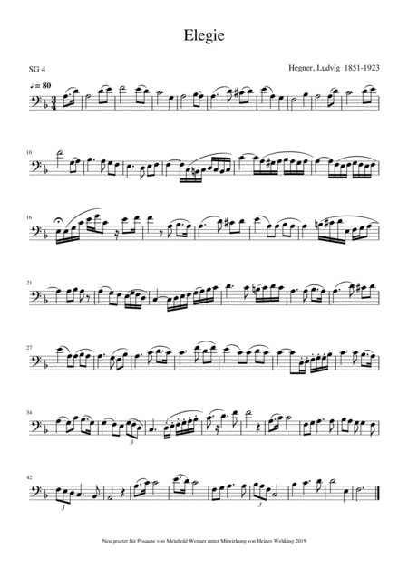Hegner Ludvig Fantasie Russe Aus Trois Morceaux Hegner Ludvig Elegie 2 Pieces For Trombone Posaune Page 2