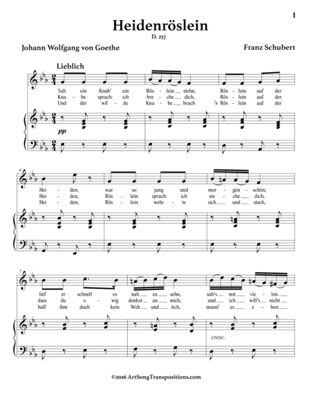 Heidenrslein D 257 E Flat Major Page 2