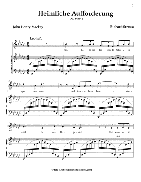 Heimliche Aufforderung Op 27 No 3 G Flat Major Page 2