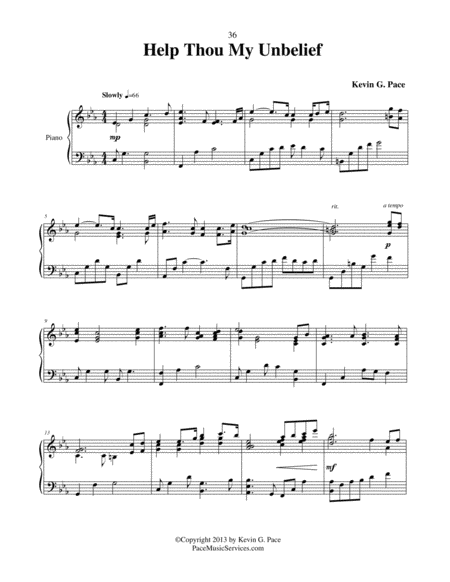 Help Thou My Unbelief Original Piano Solo Prelude Page 2